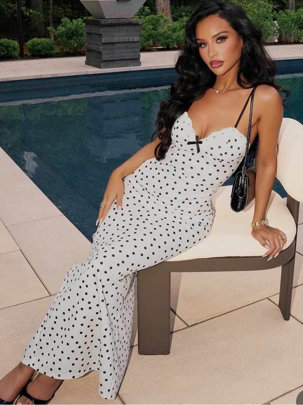 Carli bybel White Polka Dot Maxi Dress